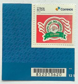 SI 45 Selo Institucional 35 Anos Papai Noel dos Correios Natal 2024 Codigo de Barras