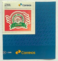 SI 45 Selo Institucional 35 Anos Papai Noel dos Correios Natal 2024 Vinheta Correios