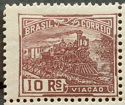 Selo Regular RHM 216 Vovo Viacao Trem 10 Reis Filigrana F 1924
