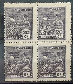 Selo Regular RHM 267 Vovo Aviacao 20 Reis Filigrana J 1930 Quadra 1