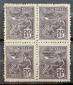 Selo Regular RHM 267 Vovo Aviacao 20 Reis Filigrana J 1930 Quadra 2