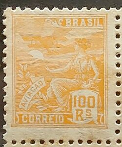 Selo Regular RHM 314 Vovo Aviacao Aviao 100 Reis Filigrana M 1937