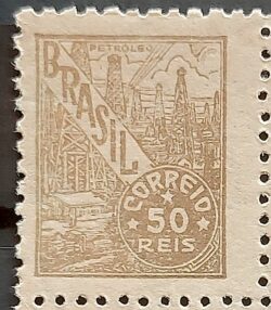 Selo Regular RHM 387 Netinha Petroleo Energia 50 Reis Filigrana O 1942