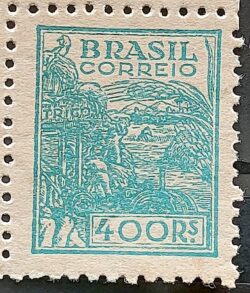 Selo Regular RHM 390 Netinha Trigo Gastronomia 400 Reis Filigrana O 1942