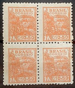 Selo Regular RHM 467 Netinha Trigo CrS 050 Filigrana Q 1949 Quadra