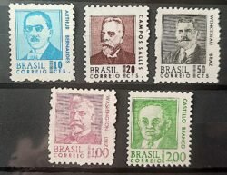 Selo Regular RHM 532 Presidentes da Republica Castello Branco Militar 1968 Serie Completa