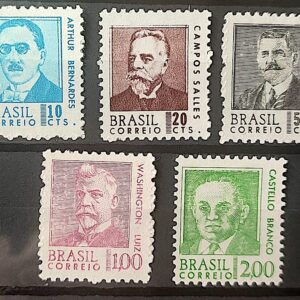 Selo Regular RHM 532 Presidentes da Republica Castello Branco Militar 1968 Serie Completa