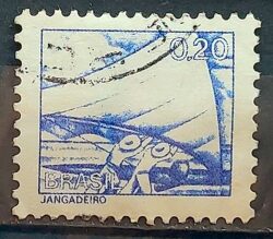 Selo Regular RHM 559 Profissao Jangadeiro Jangada Navio 1976 Circulado 1