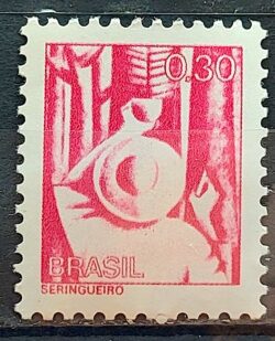 Selo Regular RHM 560 Profissao Seringueiro Borracha 1976
