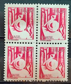 Selo Regular RHM 560 Profissao Seringueiro Borracha 1976 Quadra