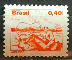 Selo Regular RHM 561 Profissao Vaqueiro Cavalo 1977