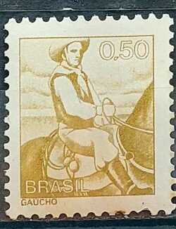 Selo Regular RHM 562 Profissao Gaucho Cavalo 1979