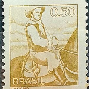 Selo Regular RHM 562 Profissao Gaucho Cavalo 1979