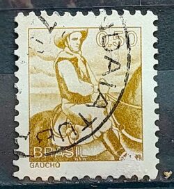 Selo Regular RHM 562 Profissao Gaucho Cavalo 1979 Circulado 2