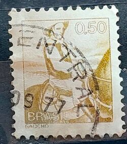 Selo Regular RHM 562 Profissao Gaucho Cavalo 1979 Circulado 5