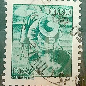 Selo Regular RHM 563 Profissao Garimpeiro Ouro 1976 Circulado 1