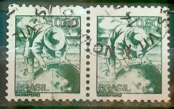 Selo Regular RHM 563 Profissao Garimpeiro Ouro 1976 Dupla Circulado