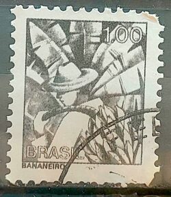 Selo Regular RHM 564 Profissao Bananeiro Banana 1976 Circulado 1