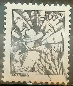 Selo Regular RHM 564 Profissao Bananeiro Banana 1976 Circulado 2
