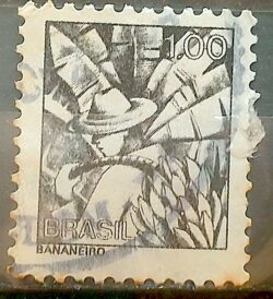Selo Regular RHM 564 Profissao Bananeiro Banana 1976 Circulado 5