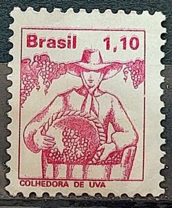 Selo Regular RHM 565 Profissao Colhedora de Uva Mulher 1977