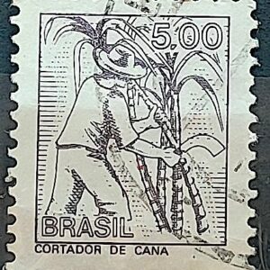 Selo Regular RHM 568 Profissao Cortador de Cana Acucar 1977 Circulado 2