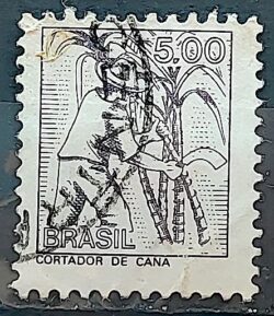 Selo Regular RHM 568 Profissao Cortador de Cana Acucar 1977 Circulado 3