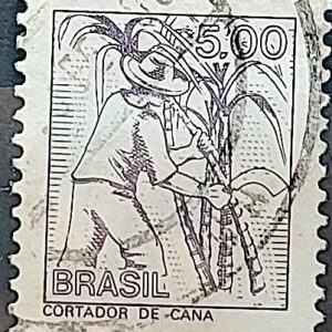 Selo Regular RHM 568 Profissao Cortador de Cana Acucar 1977 Circulado 4