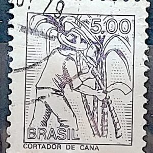 Selo Regular RHM 568 Profissao Cortador de Cana Acucar 1977 Circulado 6