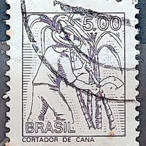 Selo Regular RHM 568 Profissao Cortador de Cana Acucar 1977 Circulado 7