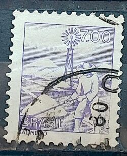 Selo Regular RHM 569 Profissao Salineiro Catavento 1976 Circulado 10