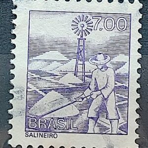 Selo Regular RHM 569 Profissao Salineiro Catavento 1976 Circulado 3