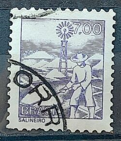 Selo Regular RHM 569 Profissao Salineiro Catavento 1976 Circulado 5