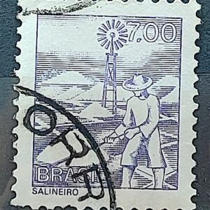 Selo Regular RHM 569 Profissao Salineiro Catavento 1976 Circulado 5