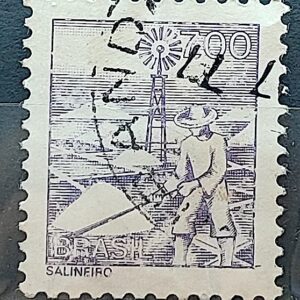 Selo Regular RHM 569 Profissao Salineiro Catavento 1976 Circulado 8