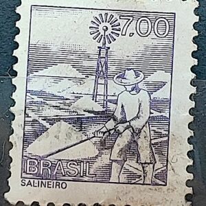 Selo Regular RHM 569 Profissao Salineiro Catavento 1976 Circulado 9