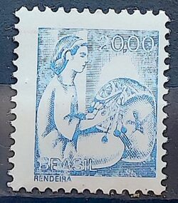 Selo Regular RHM 571 Profissao Rendeira Mulher 1976