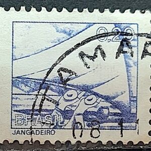 Selo Regular RHM 573 Profissao Jangadeiro Jangada Navio Moldura FSF 1979 Circulado 2