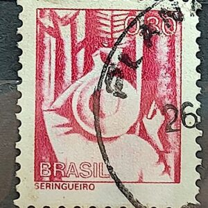 Selo Regular RHM 574 Profissao Seringueiro Borracha Moldura FSF 1979 Circulado 2