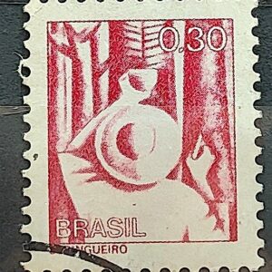 Selo Regular RHM 574 Profissao Seringueiro Borracha Moldura FSF 1979 Circulado 3