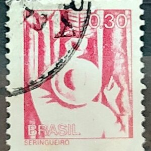 Selo Regular RHM 574 Profissao Seringueiro Borracha Moldura FSF 1979 Circulado 5