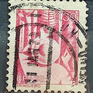 Selo Regular RHM 574 Profissao Seringueiro Borracha Moldura FSF 1979 Circulado 8