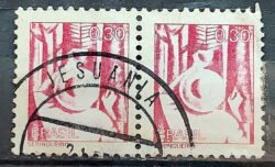 Selo Regular RHM 574 Profissao Seringueiro Borracha Moldura FSF 1979 Dupla Circulado