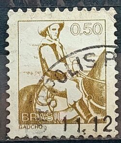 Selo Regular RHM 576 Profissao Gaucho Cavalo Moldura FSF 1979 Circulado 1