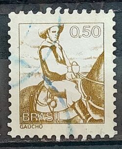 Selo Regular RHM 576 Profissao Gaucho Cavalo Moldura FSF 1979 Circulado 3