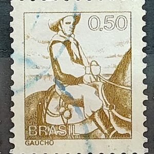 Selo Regular RHM 576 Profissao Gaucho Cavalo Moldura FSF 1979 Circulado 3