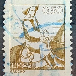 Selo Regular RHM 576 Profissao Gaucho Cavalo Moldura FSF 1979 Circulado 4