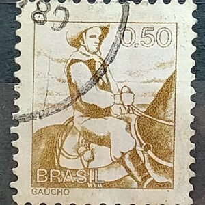 Selo Regular RHM 576 Profissao Gaucho Cavalo Moldura FSF 1979 Circulado 6