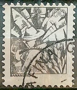 Selo Regular RHM 577 Profissao Bananeiro Banana Moldura FSF 1979 Circulado 3