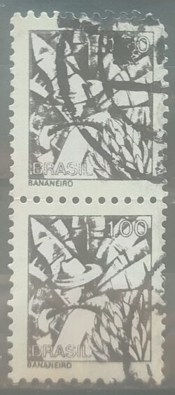 Selo Regular RHM 577 Profissao Bananeiro Banana Moldura FSF 1979 Dupla Circulado 2